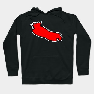 Gabriola Island in a Spicy Red Colour - Simple Silhouette - Gabriola Island Hoodie